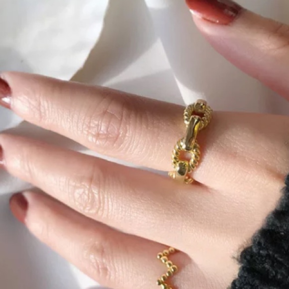 ⛓💛Insta 18K gold plated chain ring - Picture 5 of 8